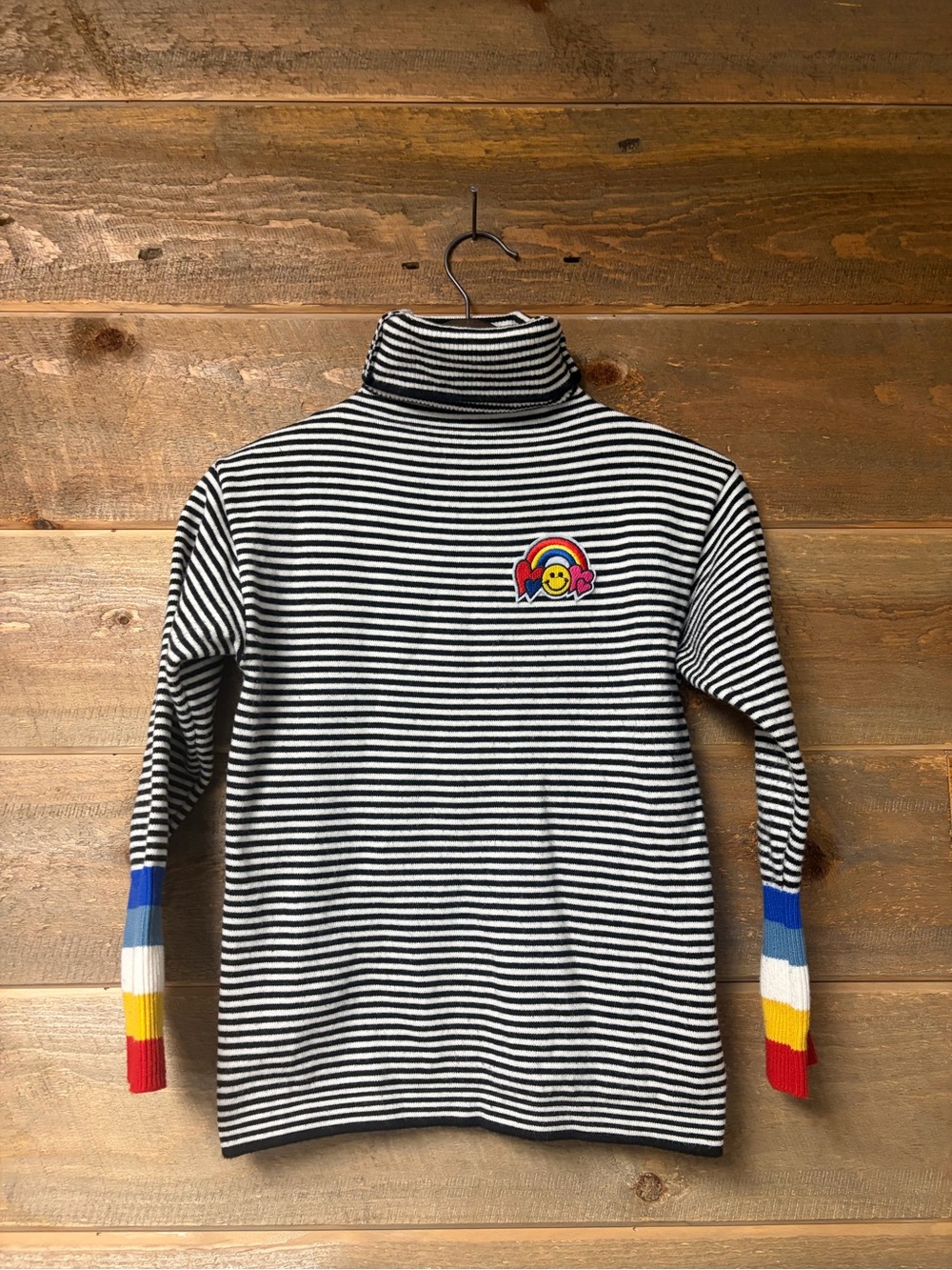 Lola and the Boys Stripe Rainbow Turtleneck Sweater Size 12 Girls Teen